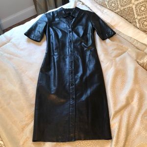 Genuine Leather Shirt dress by Theory